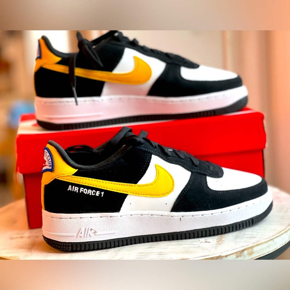 Nike Air Force 1 Athletic Club Black University Gold Size 7y 8.5w Sneakers